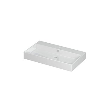Ink Unlimited wastafel - porselein met 1 kraangat - Glans wit 800x450mm (bxd)