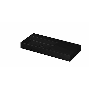 Ink United wastafel links porselein 100x45cm - zonder kraangat - Mat zwart