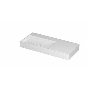 Ink United wastafel links porselein 100x45cm - 1 kraangat - Glans wit