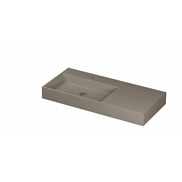 Ink United wastafel links porselein 100x45cm - 1 kraangat - Mat basento