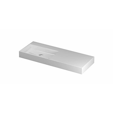 Ink United wastafel links porselein 120x45cm - zonder kraangat - Glans wit