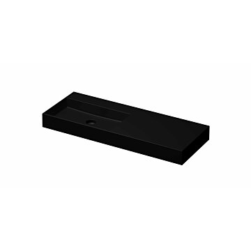 Ink United wastafel links porselein 120x45cm - zonder kraangat - Mat zwart