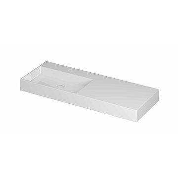 Ink United wastafel links porselein 120x45cm - 1 kraangat - Glans wit