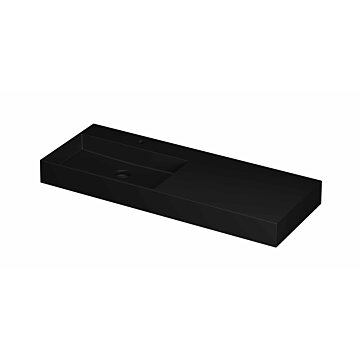 Ink United wastafel links porselein 120x45cm - 1 kraangat - Mat zwart