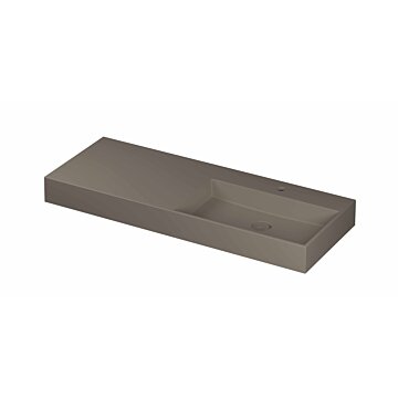 Ink United wastafel rechts porselein 120x45cm - 1 kraangat - Mat basento