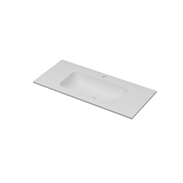 Ink Aspekt meubelwastafel midden 100x45cm - 1 kraangat - Porselein mat wit