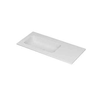 Ink Aspekt meubelwastafel links 100x45cm - zonder kraangaten - Porselein mat wit