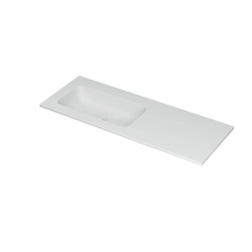 Ink Aspekt meubelwastafel links 120x45cm - zonder kraangaten - Porselein mat wit