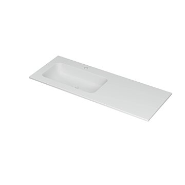 Ink Aspekt meubelwastafel links 120x45cm - 1 kraangat - Porselein mat wit