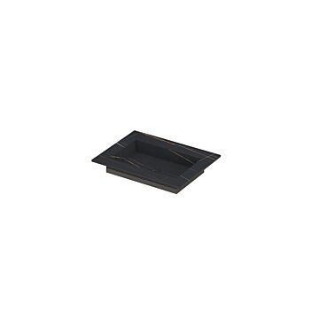 Ink Post Wastafel keramische slab envelop bak zonder kraangat - Lauren black mat - 600x450x10 mm (bxdxh)