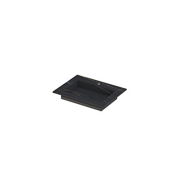 Ink Post Wastafel keramische slab envelop bak met 1 kraangat - Lauren black mat - 600x450x10 mm (bxdxh)