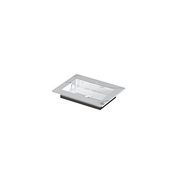Ink Post Wastafel keramische slab envelop bak met 1 kraangat - Statuario glans - 600x450x10 mm (bxdxh)