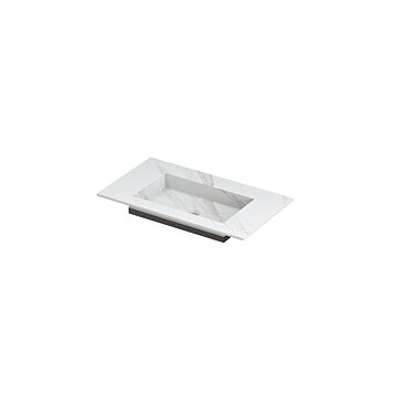 Ink Post Wastafel keramische slab envelop bak zonder kraangat - Calacatta mat - 800x450x10 mm (bxdxh)