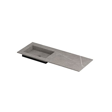 Ink Post Wastafel keramische slab envelop bak links zonder kraangat - Armani grey mat - 1200x450x10 mm (bxdxh)