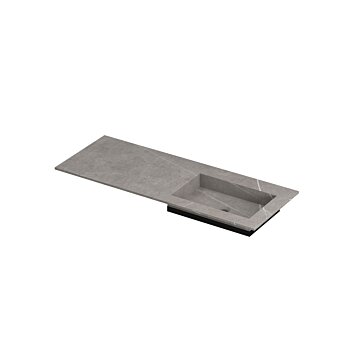 Ink Post Wastafel keramische slab envelop bak rechts zonder kraangat - Armani grey mat - 1200x450x10 mm (bxdxh)