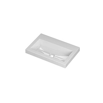 Ink Roots wastafel porselein zonder kraangat - glans wit - 60x40x6cm (bxdxh)