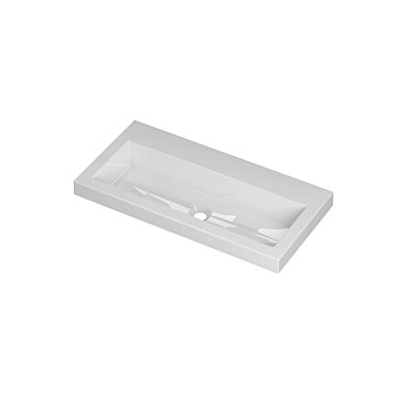 Ink Roots wastafel porselein zonder kraangat - glans wit - 80x40x6cm (bxdxh)