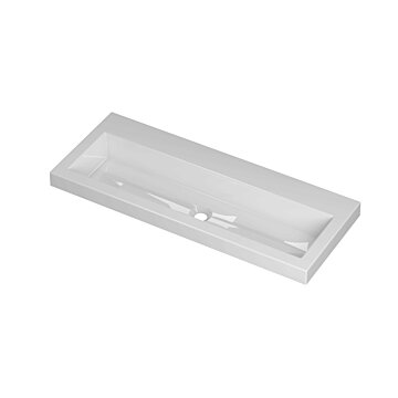 Ink Roots wastafel porselein zonder kraangat - glans wit - 100x40x6cm (bxdxh)