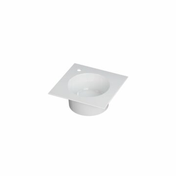 Ink UFO Wastafel porselein rond met 1 kraangat links - Glans wit - 480x480x180 mm (bxdxh)