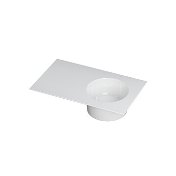 Ink UFO Wastafel porselein rond rechts zonder kraangat - Glans wit - 800x480x180 mm (bxdxh)