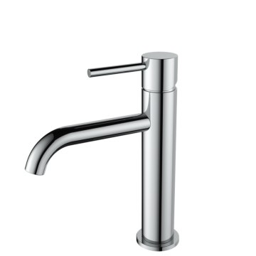 10020cr wastafelkraan medium met coldstart chroom productfoto hoofd 182 - Teakea REGN medium wastafelkraan