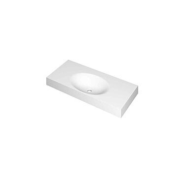 Ink Smooth Wastafel polystone midden zonder kraangat mat wit 1000x450x90mm (bxdxh)