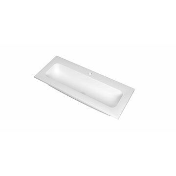 Ink Reflekt wastafel centraal polystone 100x40cm - 1 kraangat - Mat wit