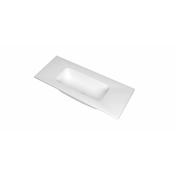Ink Reflekt wastafel midden polystone 100x40cm - zonder kraangat - Mat wit