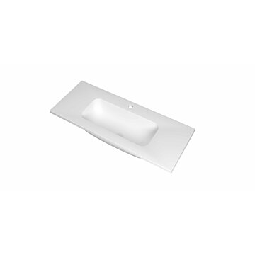 Ink Reflekt wastafel midden polystone 100x40cm - 1 kraangat - Mat wit