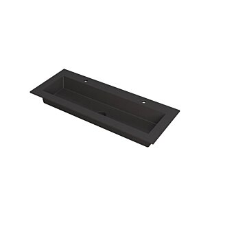 Ink Kraft meubelwastafel 120x45cm - 2 kraangaten - Quartz zwart