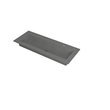 Ink Kraft dubbele meubelwastafel 120x45cm - 2 kraangaten - Quartz grijs