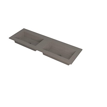 Ink Kraft dubbele meubelwastafel 140x45cm - zonder kraangaten - Quartz beton