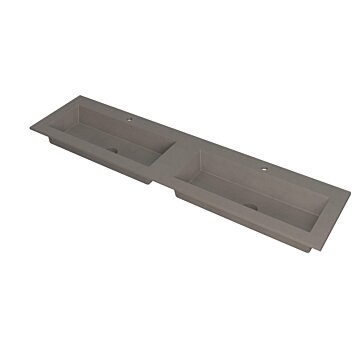 Ink Kraft dubbele meubelwastafel 180x45cm - 2 kraangaten - Quartz beton