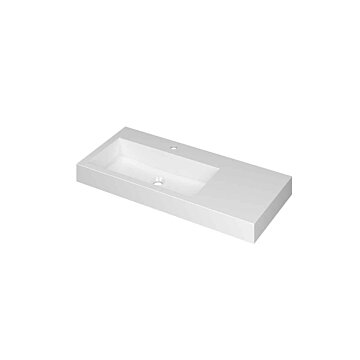 Ink Momento meubelwastafel links 100x45cm - 1 kraangat - Polystone glans wit