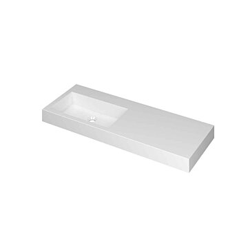 Ink Momento meubelwastafel links 120x45cm - zonder kraangat - Polystone glans wit