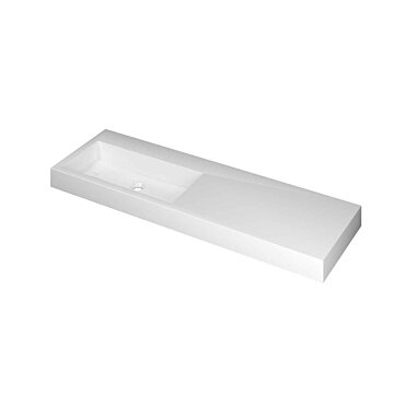 Ink Momento meubelwastafel links 140x45cm - zonder kraangat - Polystone glans wit
