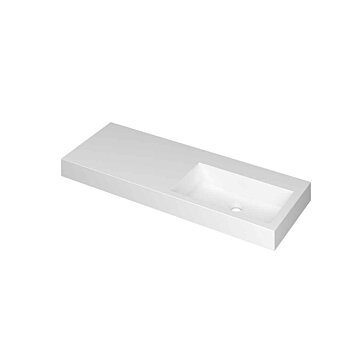 Ink Momento meubelwastafel rechts 120x45cm - zonder kraangat - Polystone mat wit