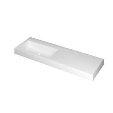 Ink Momento meubelwastafel links 140x45cm - zonder kraangat - Polystone mat wit