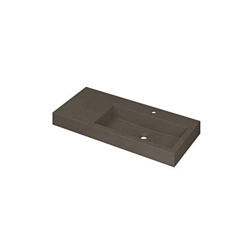 Ink Momento meubelwastafel rechts 100x45cm - 1 kraangat - Quartz beton