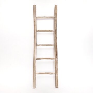 Houten decoratie ladder | White oiled | 50x5x175 - TK-DL-50-5-175-WHITE-OILED