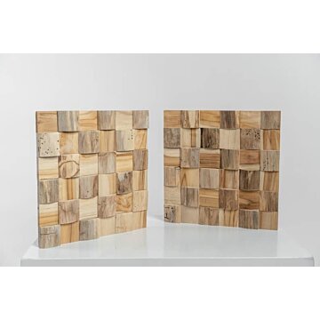 Wandpanelen Teak Plakhout | Mystic Naturel | 3D Wandhout | 30x30x2 - DEV-WC-MN