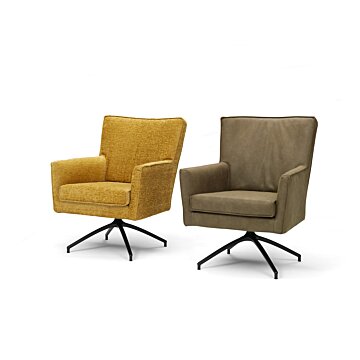 Teakea Achill fauteuil met draaipoot of vaste poot, moderne designfauteuil in stof of leder – stijlvol en comfortabel

