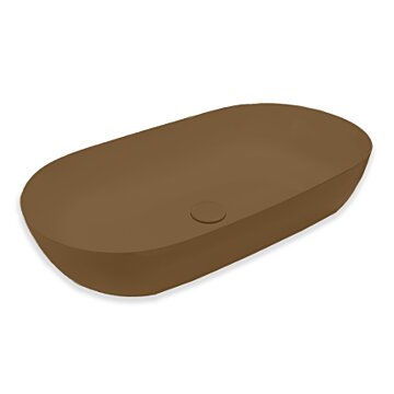 Blinq Couleur opzetwastafel 75x38x15cm - Tabak