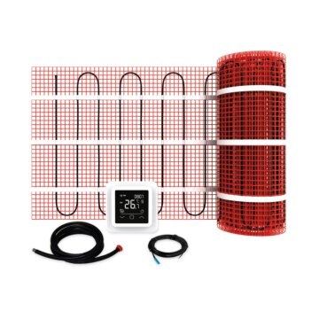 Vloerverwarmingset incl. digitale inbouw Wifi klokthermostaat wit 9 m2