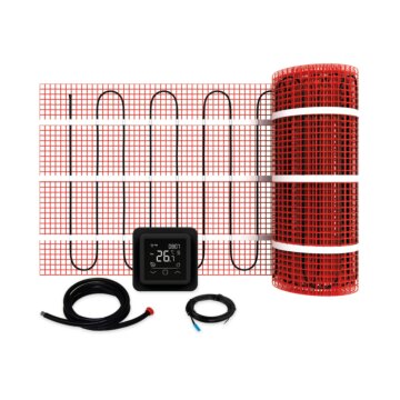 Vloerverwarmingset incl. thermostaat zwart 2m2