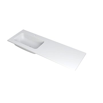 FAKTOR Wastafel in polystone | 140 x 45 x 1,5 wasbak links