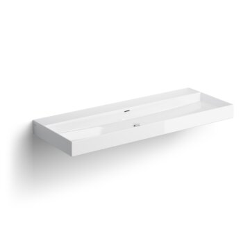 New Wash Me wastafel 110cm, zonder plug, wit keramiek