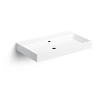 Wash Me wastafel 70cm, zonder plug, aluite, hoogte 8 cm