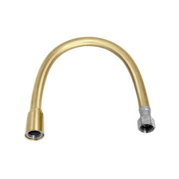 Aansluitslang 30cm, pvc,2x binnendr.3/8", goud geborst. PVD