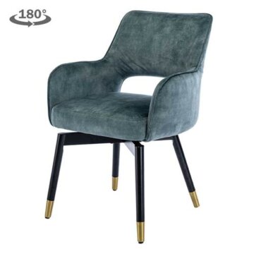 Lenno Armstoel - Stof Adore 31 Grijsblauw (Draaibar)